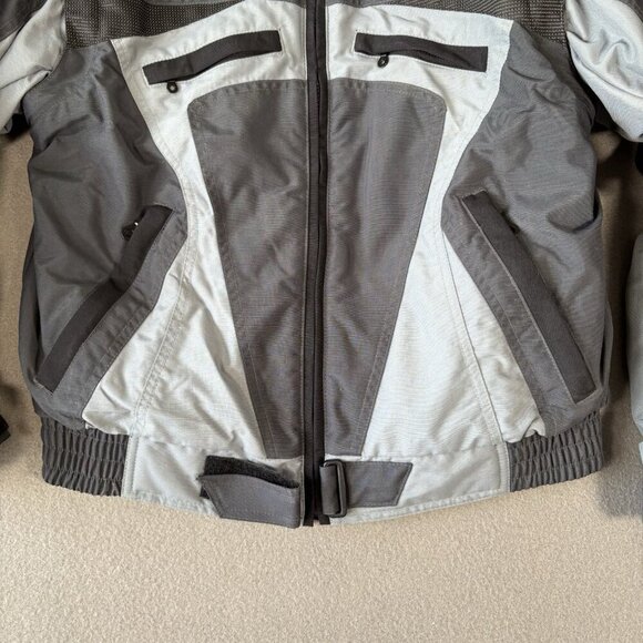 Spyke Motorcycle Jacket Womens XS Grey Blue Biker Coat Padded Removable Sleeves - Picture 5 of 16